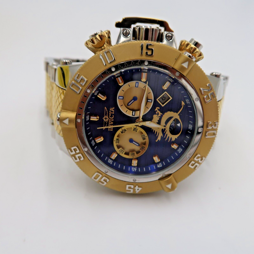 t581 INVICTA 33406 Men's 56mm Goldtone/Blue Grand Subaqua Noma III Bracelet Watch