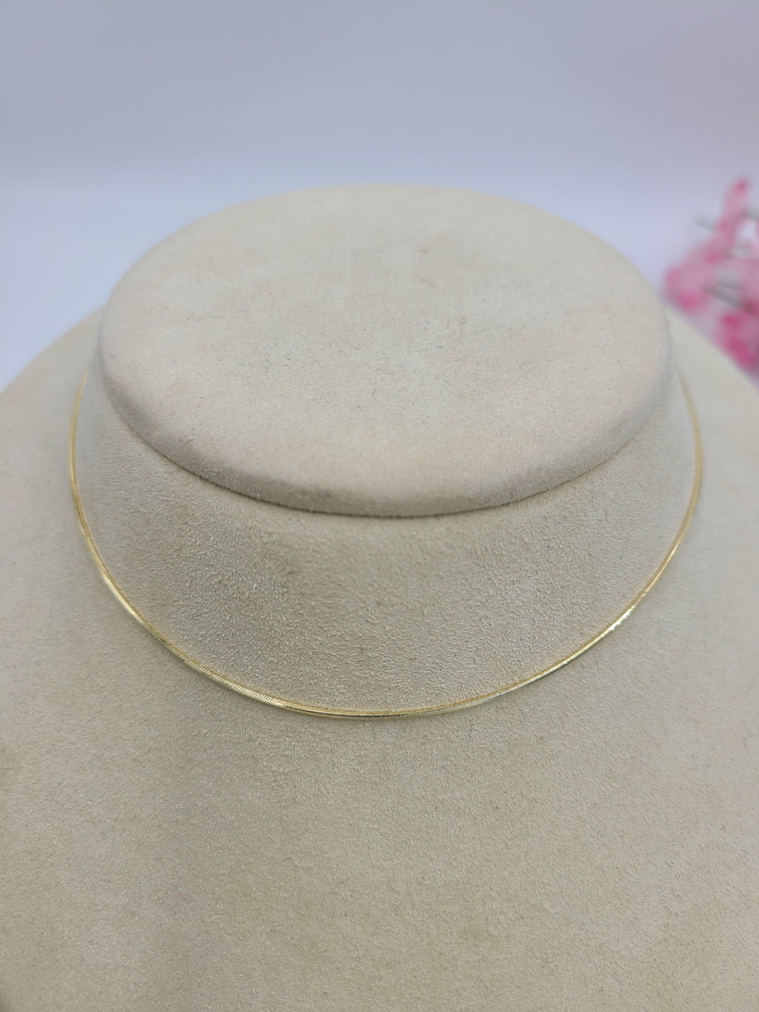 k729 Simple Unisex 14kt Yellow Gold 24" Mirrored Snake Necklace