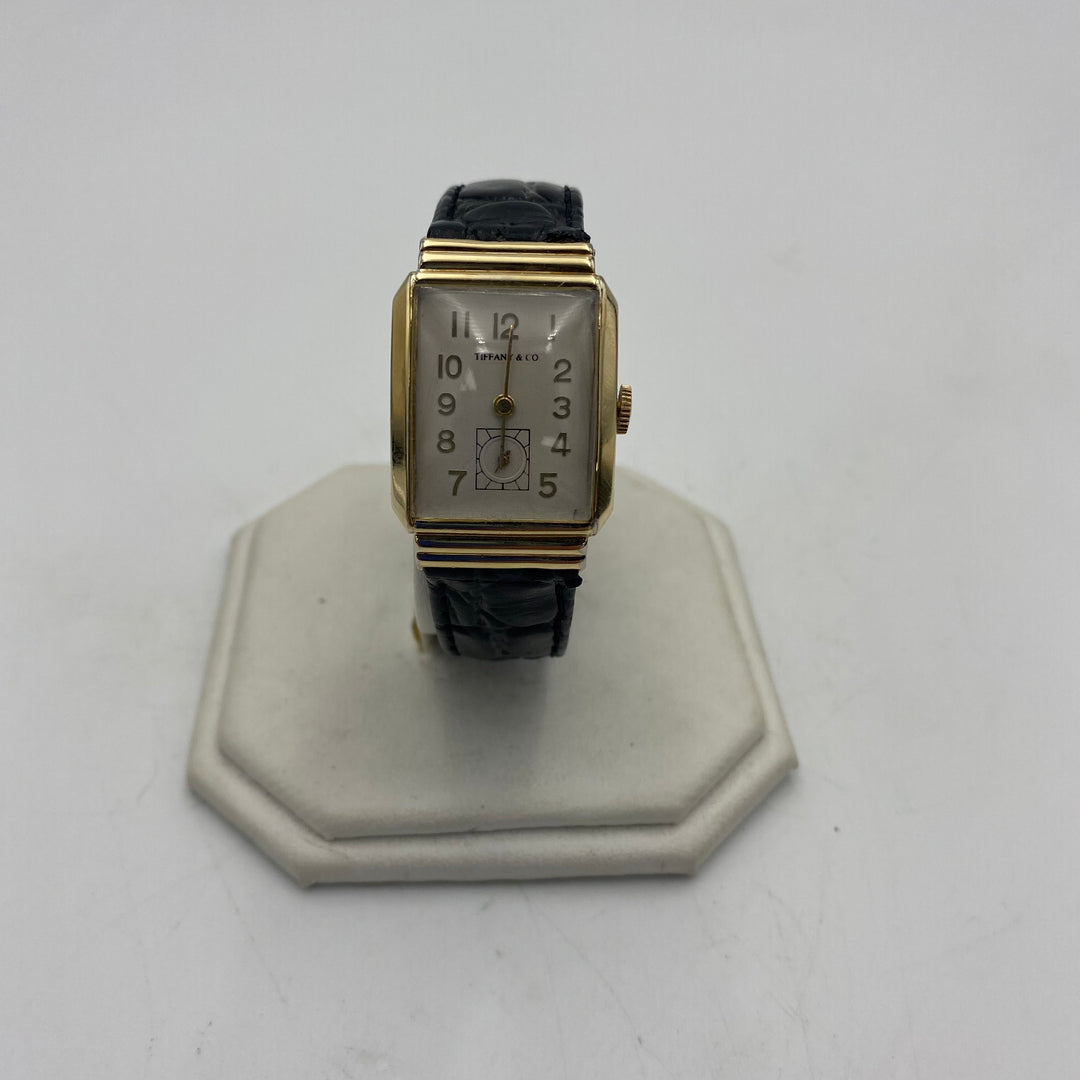 u306 Vintage Tiffany & CO 10K Gold Filled Mechanical Swiss 17J Men's Wrist Watch