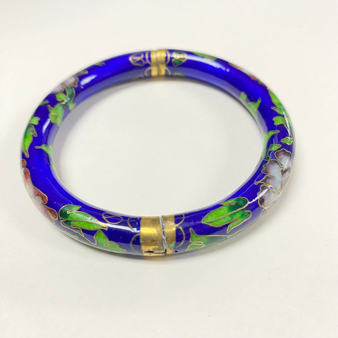 u365 Vintage Elegant Floral Enamel Women's Bangle Bracelet