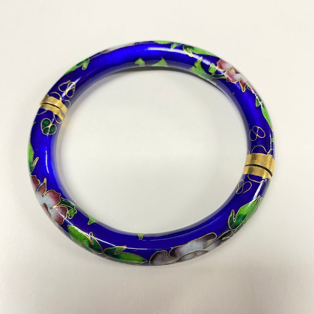 u365 Vintage Elegant Floral Enamel Women's Bangle Bracelet