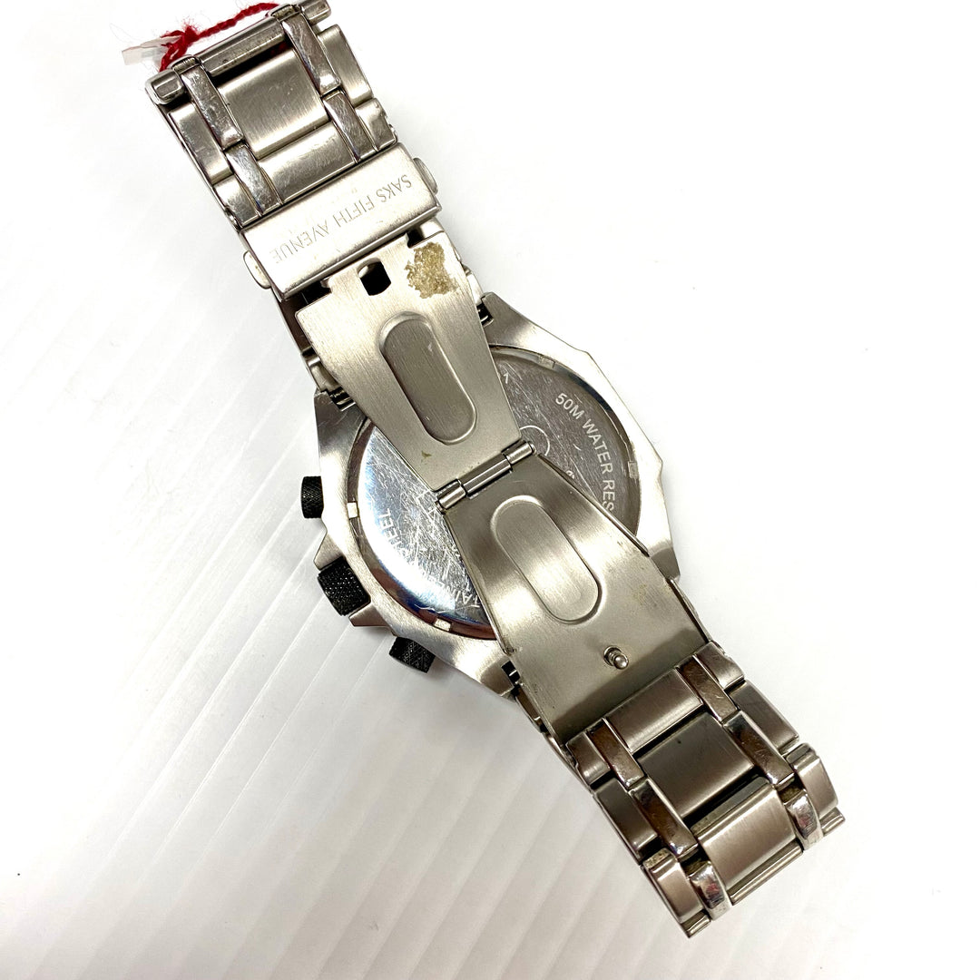 u700 RED Saks Fifth Avenue SF2001 All Stainless Steel WR Unisex Wrist Watch