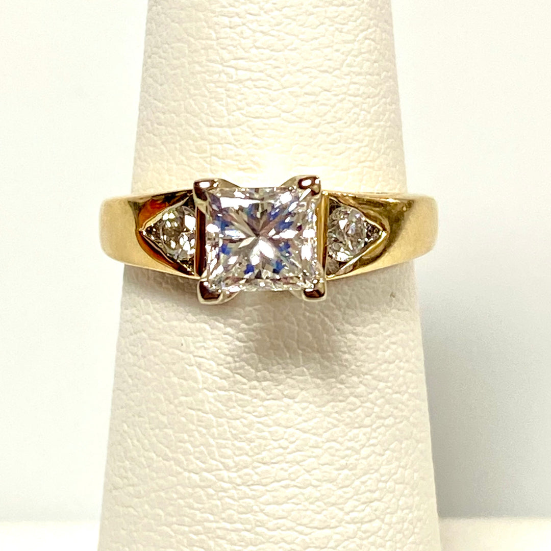 u746 Vintage Classic 14k Yellow Gold Diamond 1.13ct GIA VS2 Ring Size 5