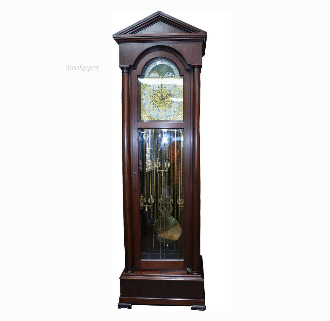 c023c Antique Regina, Moon Dial Tall Case Grandfather Clock- Local Pickup Only