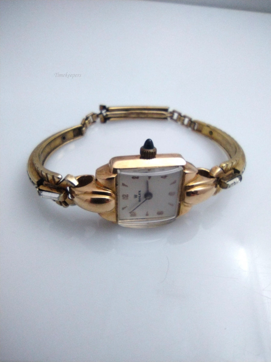 k601 Beautiful 1940s Ladies 18kt Rose Gold Mechanical Rolex Wristwatch