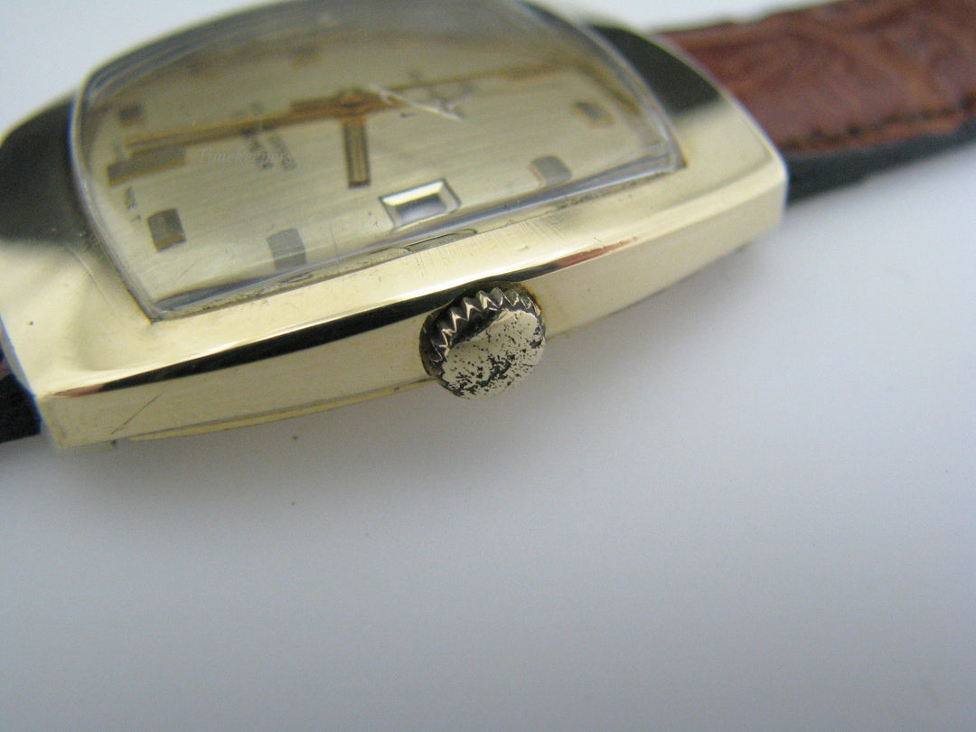 a1015 Vintage 1970's Men's Bucherer Chronometer Watch Date 18k Gold