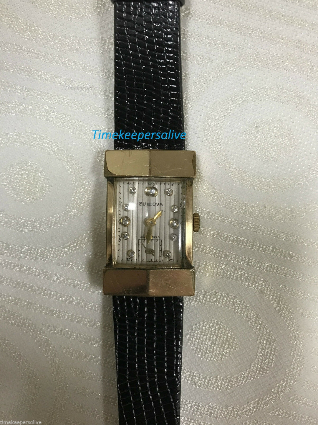 c275 Vintage Elegant Bulova Diamond Dial Gold Fill 1940s Watch