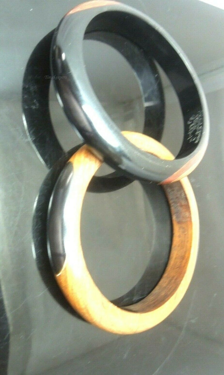 q484 2 Indian Wood Bangles iVR Mosaic Inlay Size 2.8 Inches