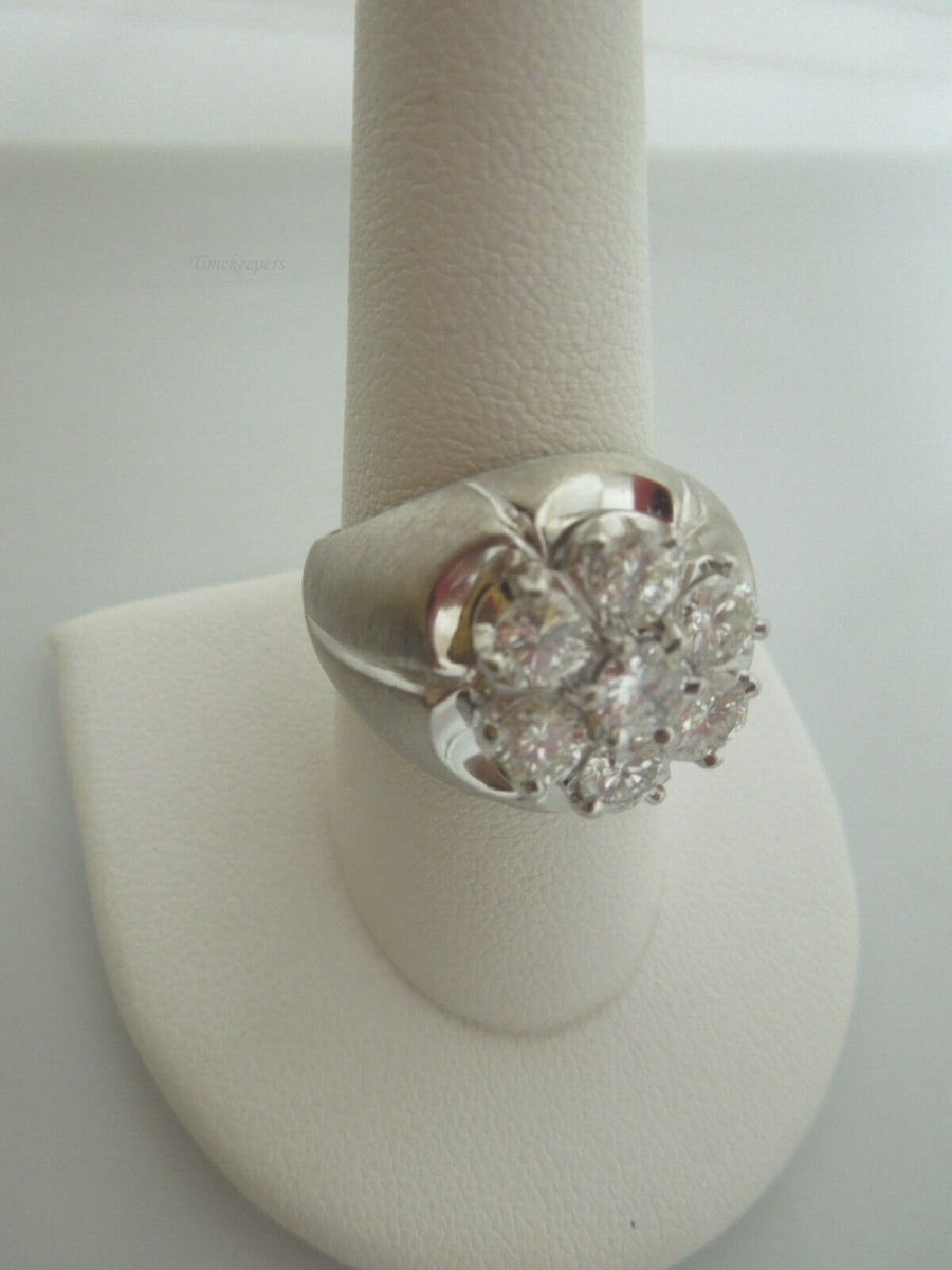 r552 14kt White Gold Diamond 2.10 cts Cocktail Ring Size 10 (USA) Signed