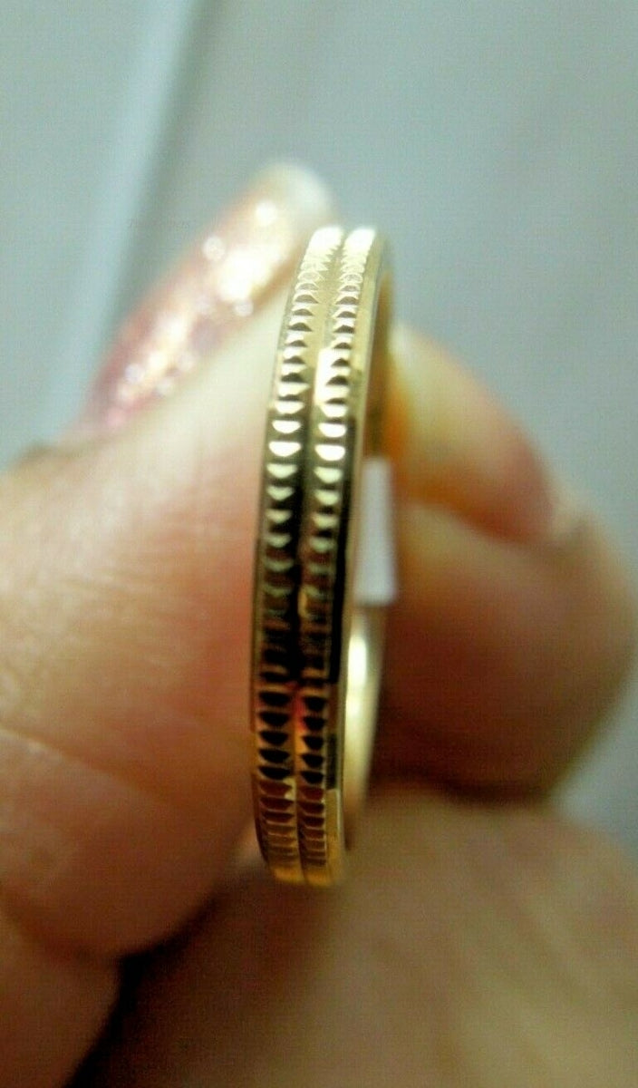 q562 Gorgeous 14kt Yellow Gold Size 5.5 (USA) Wedding Band Ring