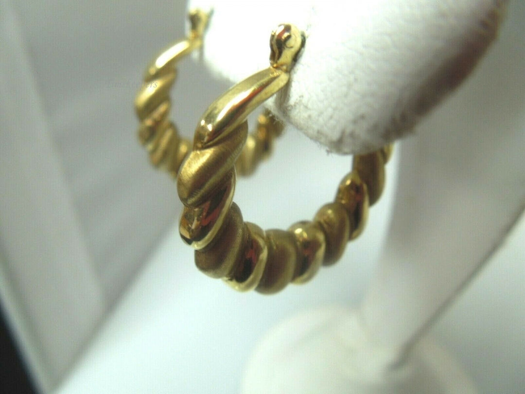 q56914KT Yellow Gold Hoop Earrings For Women Girl