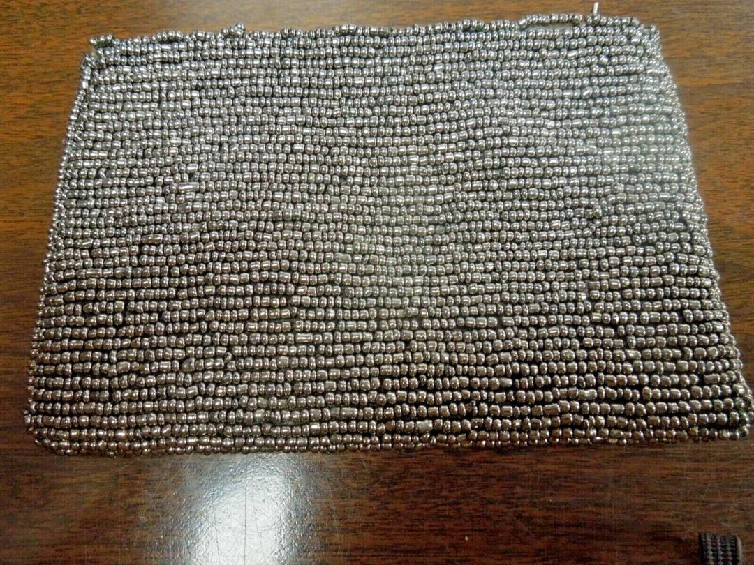 r586 Mother Of Pearl Shell and beaded Clutch Bag Purse Pouch Wristlet