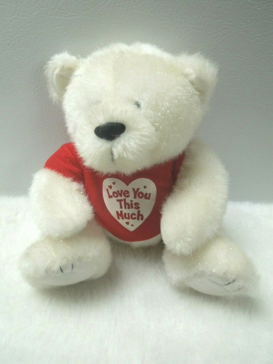 q833 Beautiful Love You This Much White Teddy Bear Lovey 9" Plush Stuffed Animal Toy