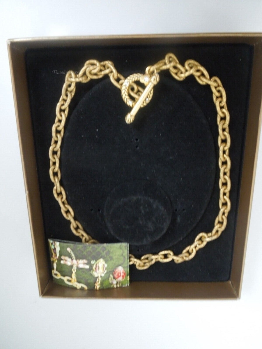 r429 Jay Strongwater Link Necklace For Charms With Rhinestone Clasp 18" In Original Box