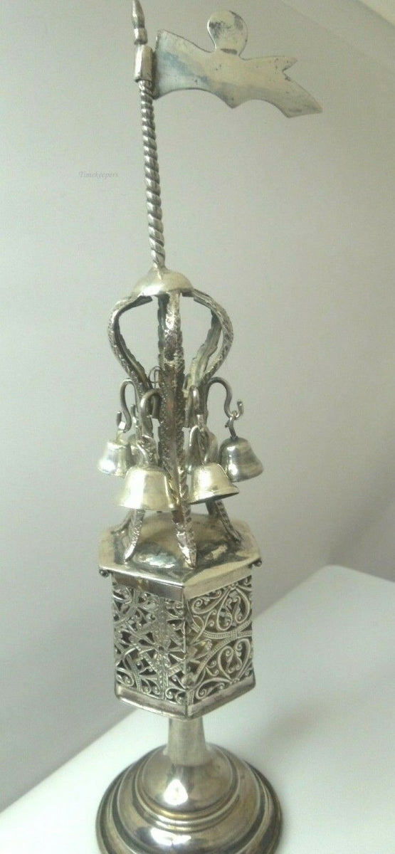 q595 Vintage Sterling Silver 1800s Spice Box Shabbat-Jewish Religious With the Bells