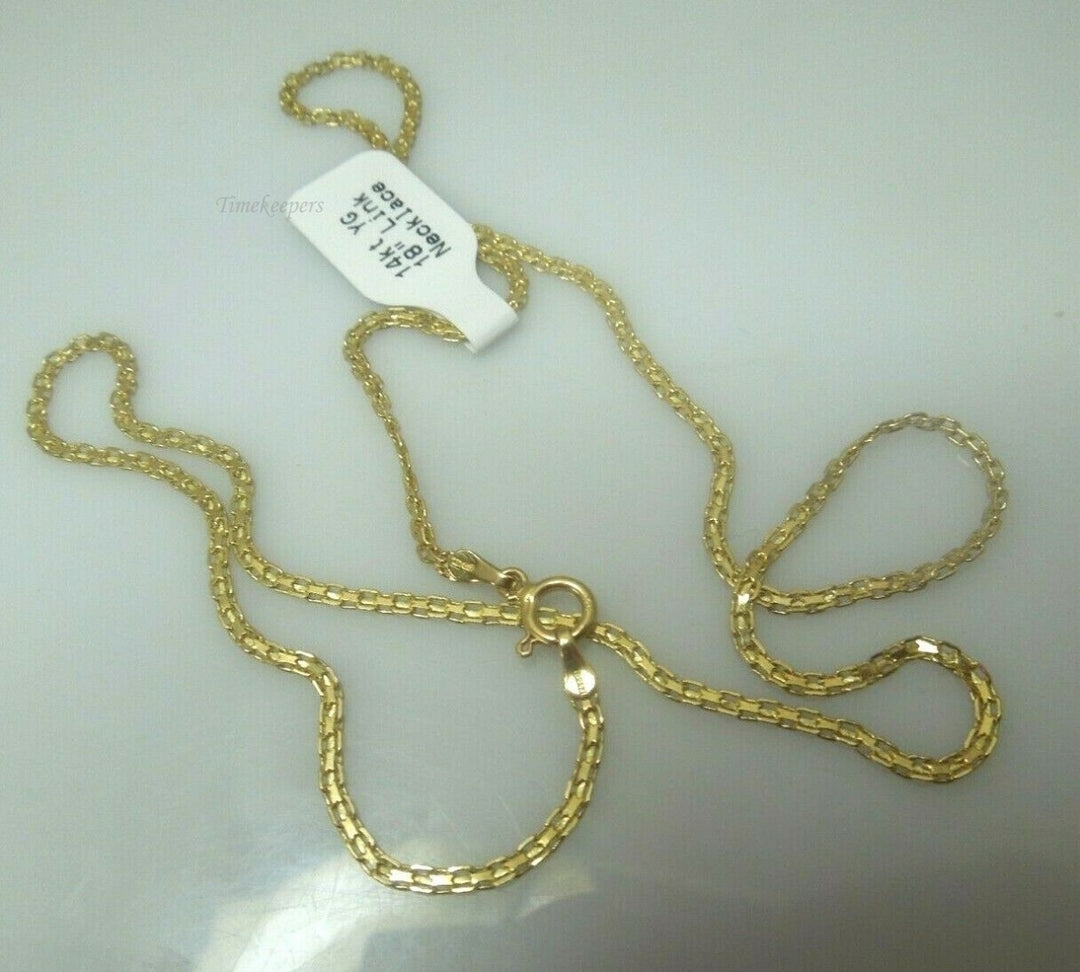 q654 14kt Yellow Gold Link Chain Necklace Size 18"