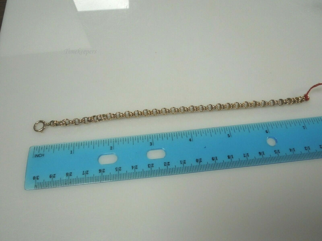 q723 14kt Yellow Gold Double Rolo Link Chain Bracelet 7.5"