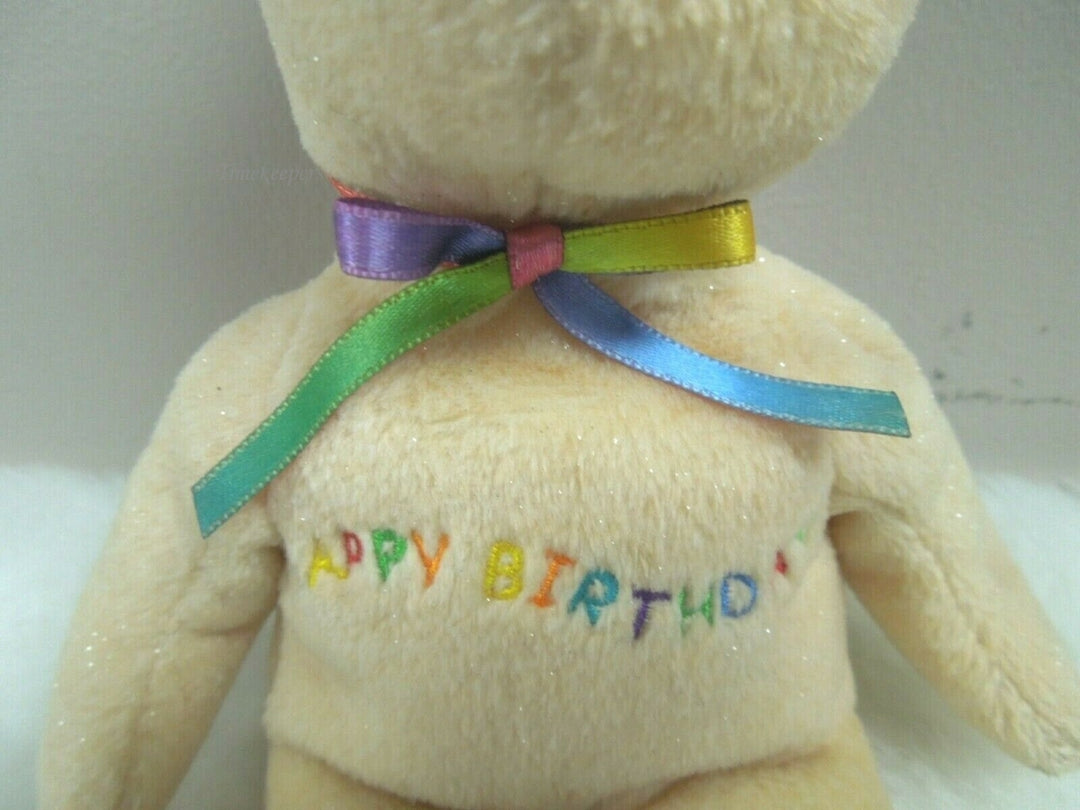 q848 Ty 2010 Beanie Babies Celebration Bear “Happy Birthday” Plush Stuffed Animal Toy