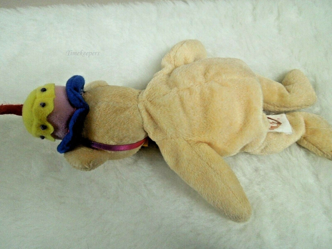 q848 Ty 2010 Beanie Babies Celebration Bear “Happy Birthday” Plush Stuffed Animal Toy