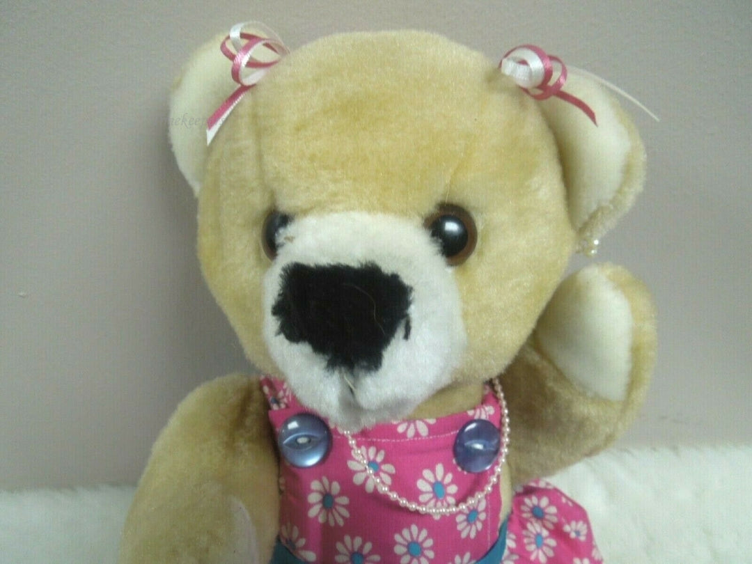 q849 Vintage Rare Teddy Bear Girl Stuffed Plush Animal