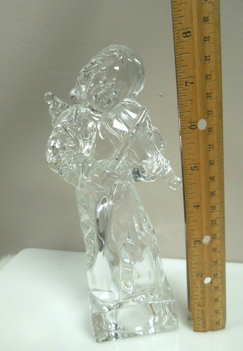 q908 MIKASA Herald Collection Angelic Violin Angel Figurine 8.25" Full Lead Crystal