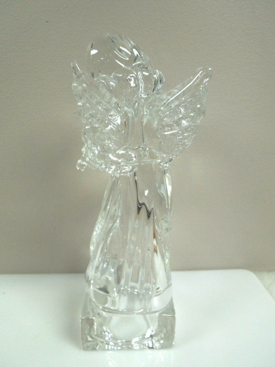 q908 MIKASA Herald Collection Angelic Violin Angel Figurine 8.25" Full Lead Crystal