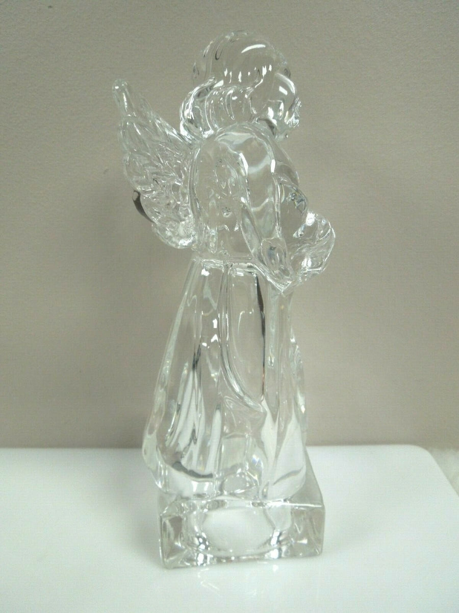 q908 MIKASA Herald Collection Angelic Violin Angel Figurine 8.25" Full Lead Crystal