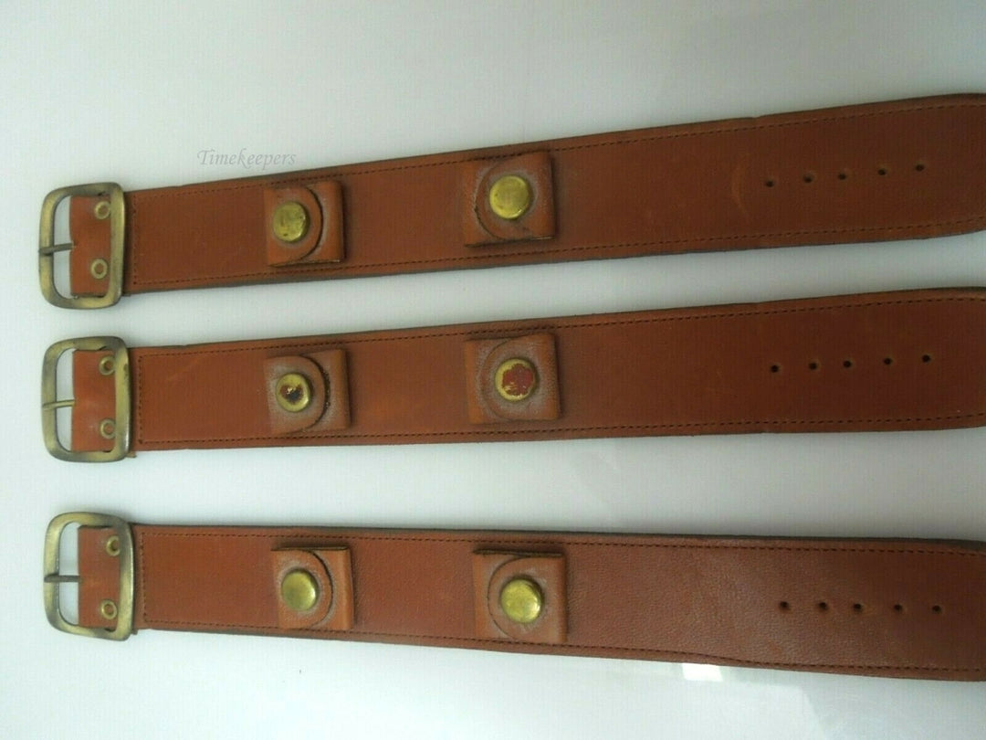 q993 Lot of 3 Tan Color Brown Leather Watch Band 18mm