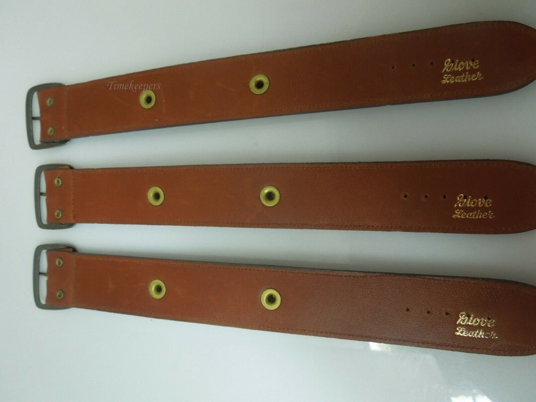 q993 Lot of 3 Tan Color Brown Leather Watch Band 18mm