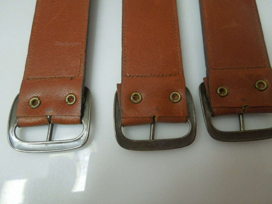 q993 Lot of 3 Tan Color Brown Leather Watch Band 18mm