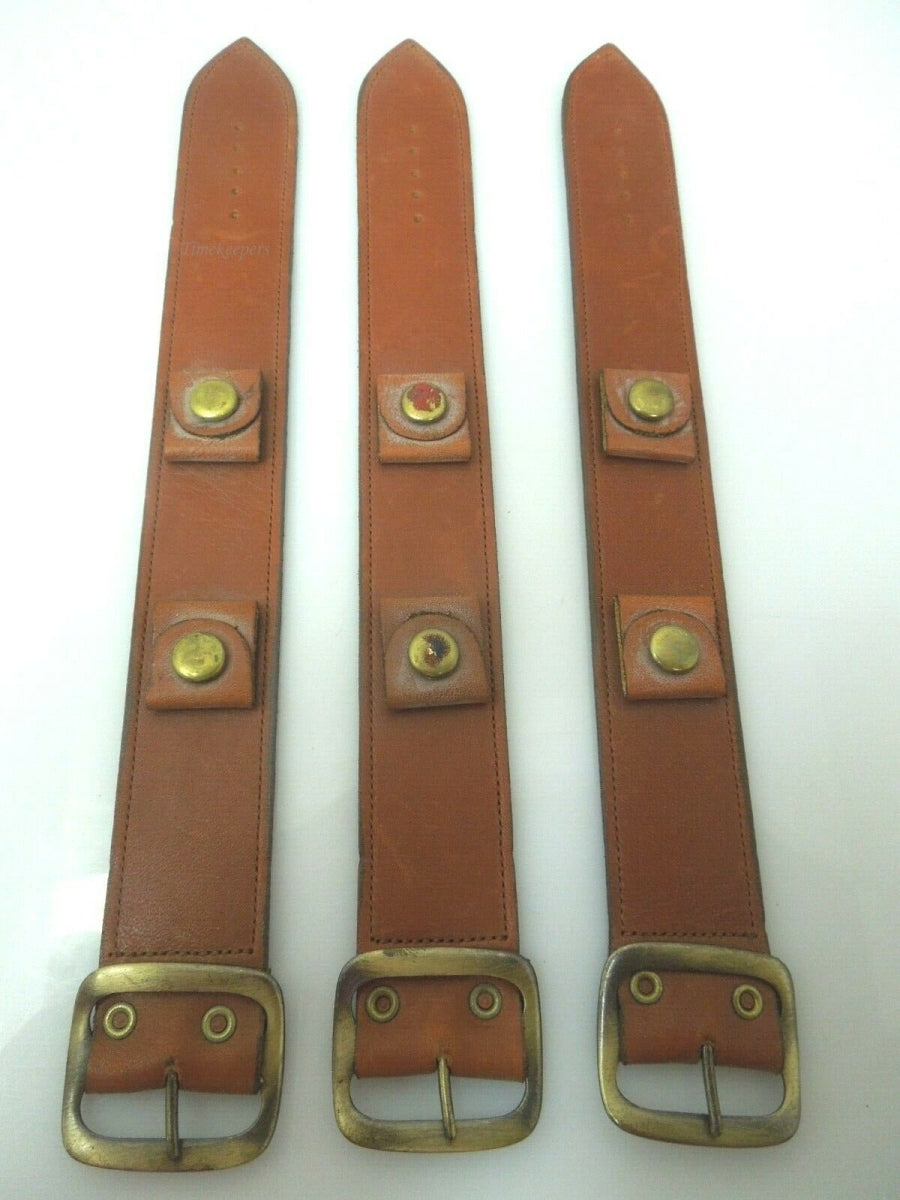 q993 Lot of 3 Tan Color Brown Leather Watch Band 18mm