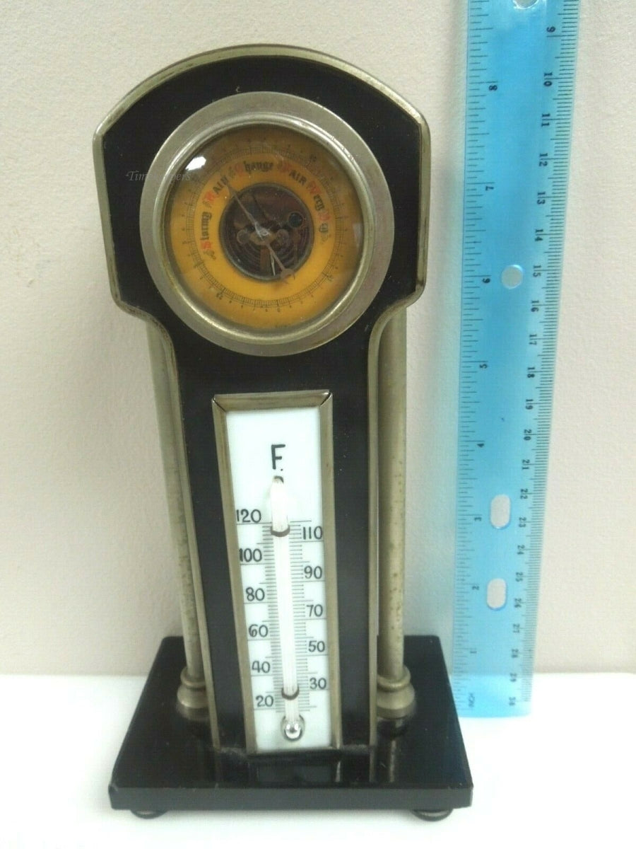 r012 Vintage Thermometer Barometer Made In Germany Tabletop 8" Tall