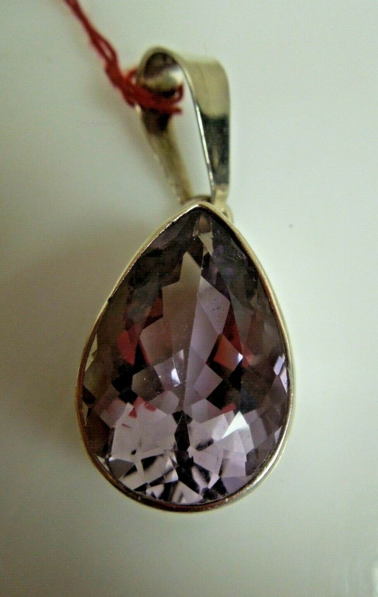 r017 Charles Albert Sterling Silver 925 Chunky Teardrop Lilac Amethyst Pendant Beautiful 14 g