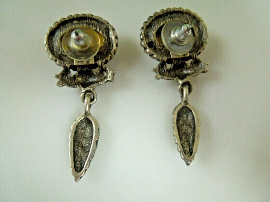 r028 Vintage Beautiful Sterling Silver Earrings