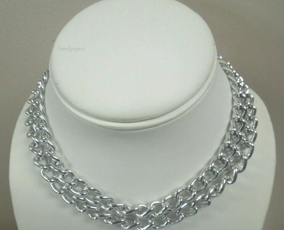 r061 Vintage Link Chain Silver plated 32 Inches Long Classic