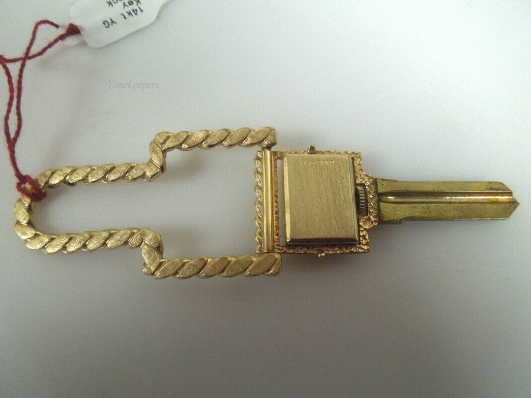 r234 14kt Yellow Gold Key Shaped Watch Unique Signed .85g