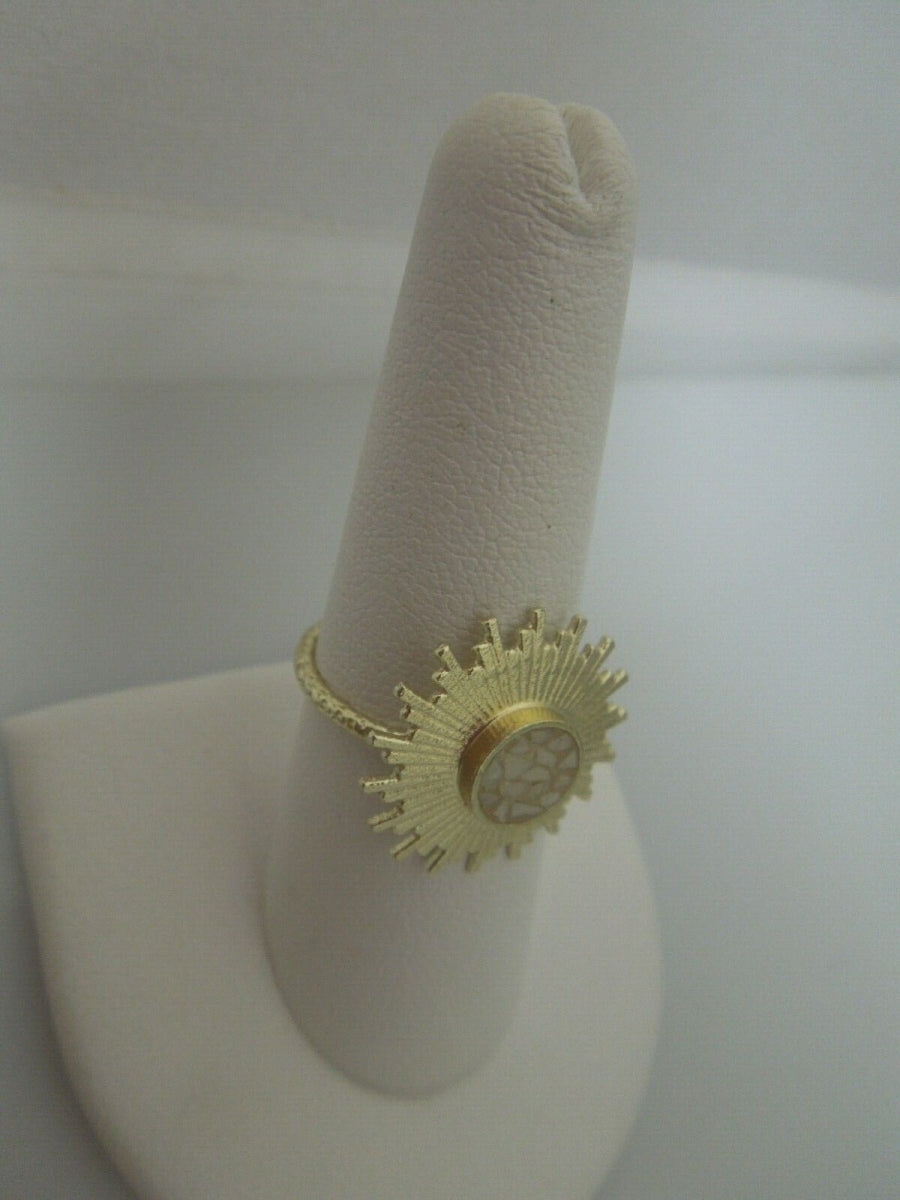 r423 Sterling Silver Gold Wash Ring 7.75 Signed