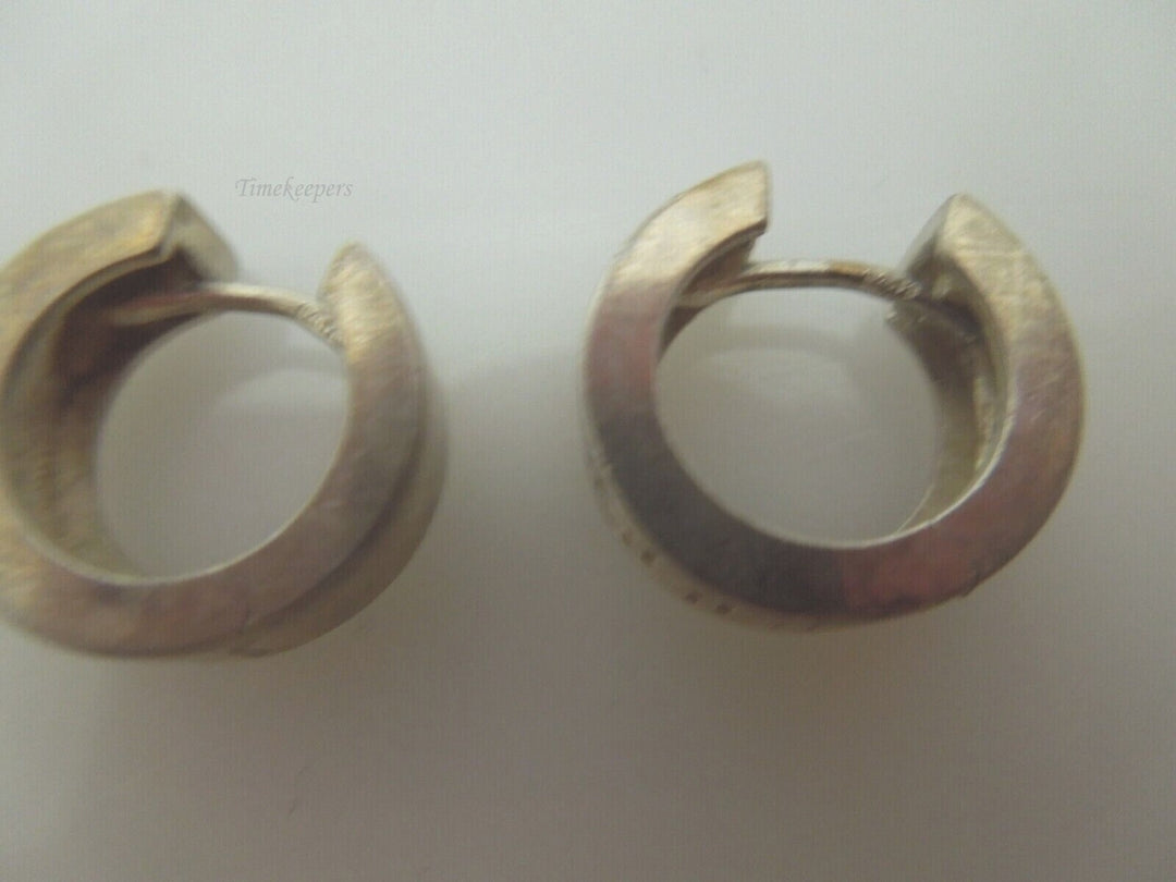 r730 Vintage Sterling Silver 925 Small Hoop Earrings 15mm