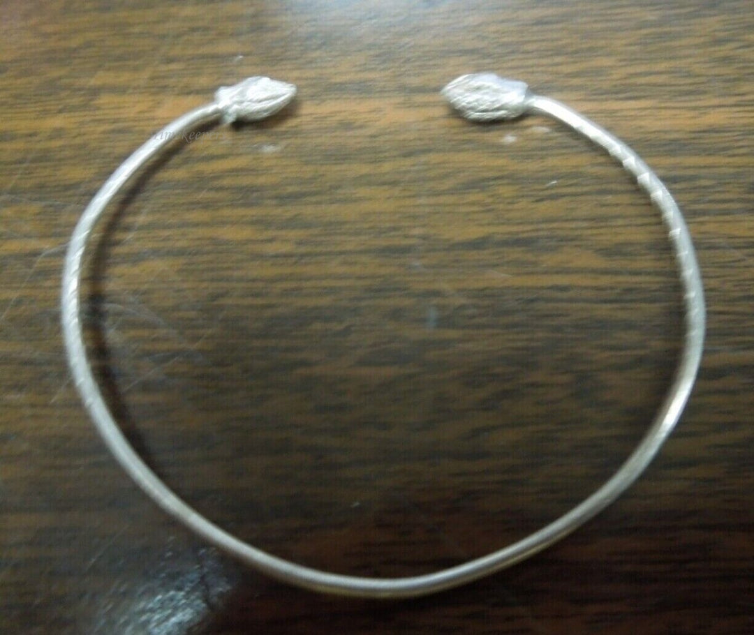 r733 Vintage Sterling Silver 925 Thin Kids Baby Cuff Bracelet