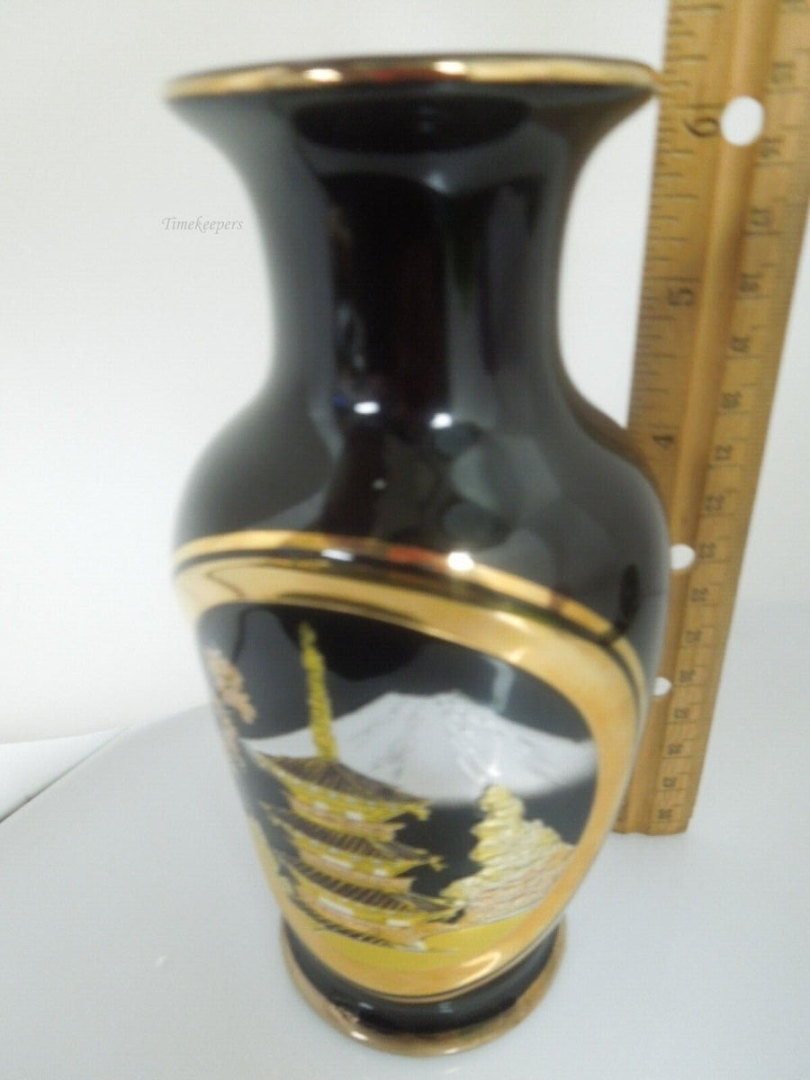 r851 The Art of Chokin Vase Chokin Gilded with Gold Japan 24kt gold 6-1/4"