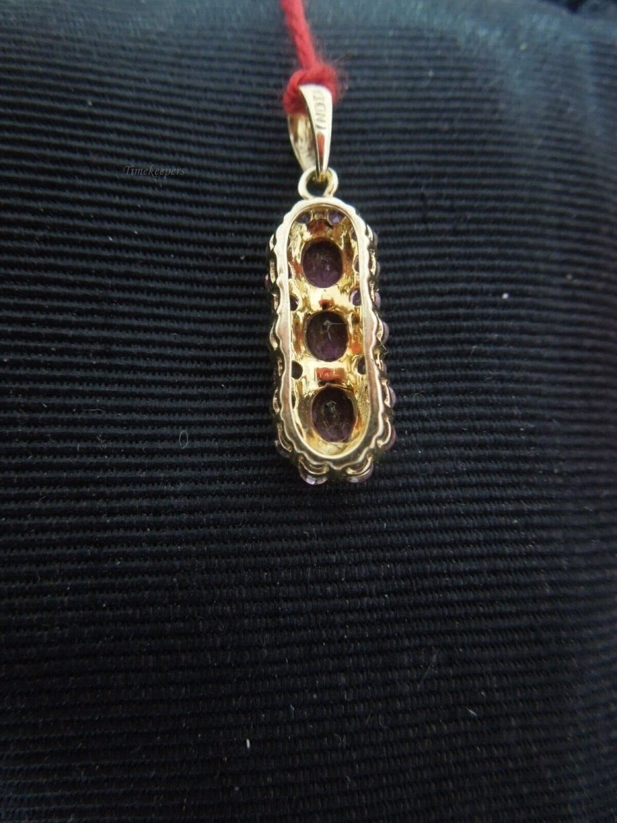 r964 Pretty Pink Stone Pendant in 14kt Yellow Gold Made In India Signed 2g  