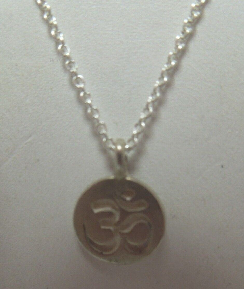 s002 Simple Sterling Silver Om Pendant Necklace 19"  