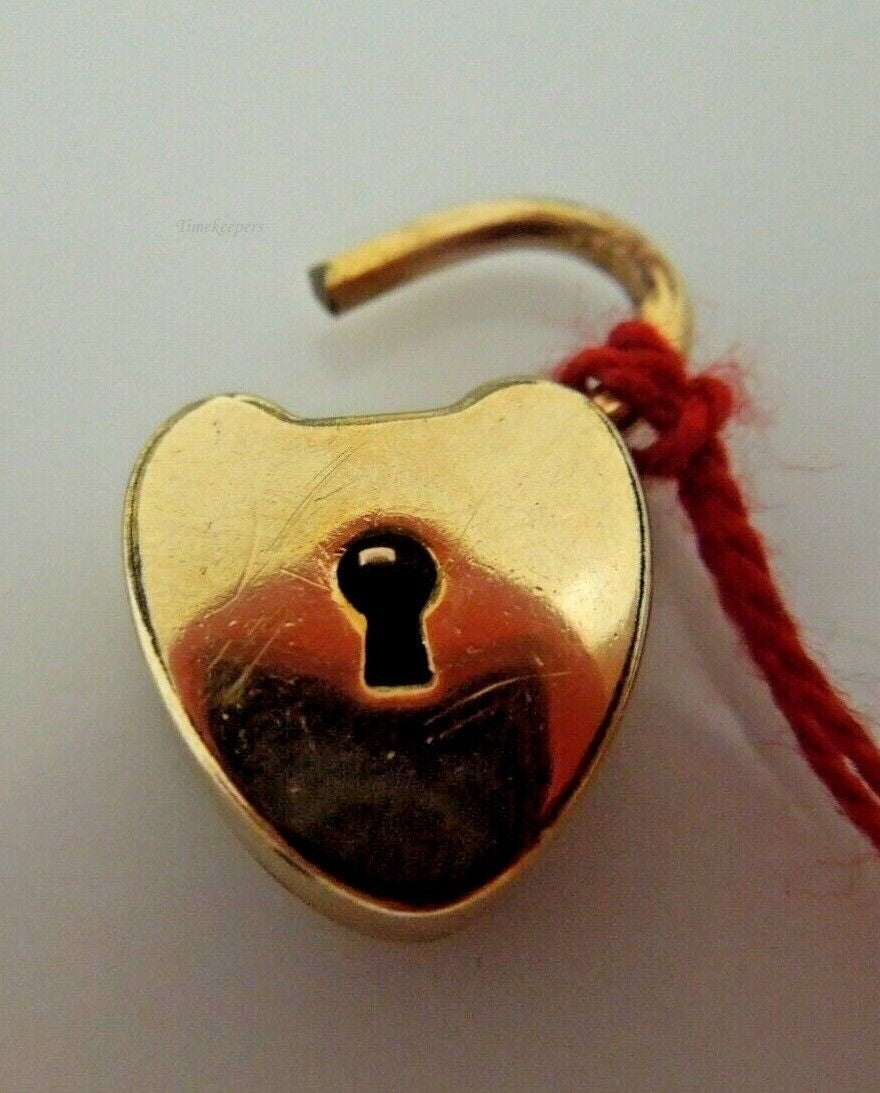 s060 Vintage 12k Gold Filled Heart Padlock Charm Pendant,2.4g