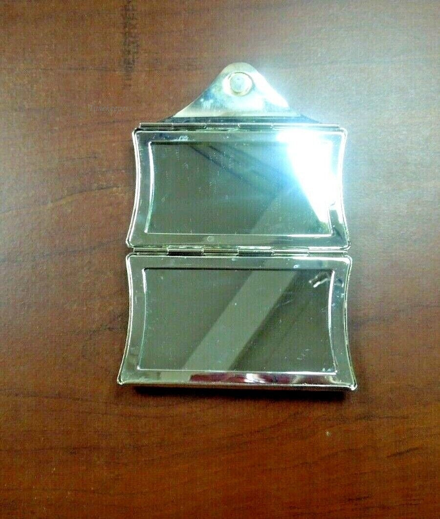 r252 Vintage Silver plate Clutch Small Purse Pocket Mirror 3.5"x2" Rare