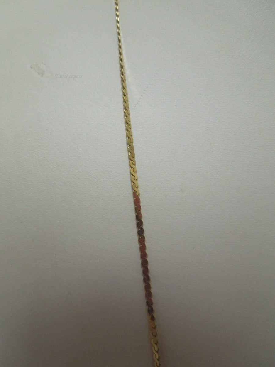 r951 14kt Yellow Gold Blue Stone Chain Necklace 17" signed 10.2g