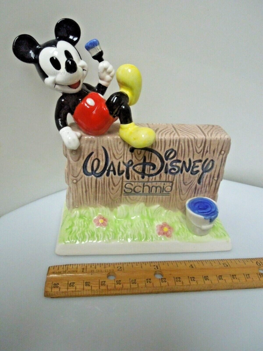 r881 Mickey Mouse Ceramic Figurine Schmid Dealer Display Sign Walt Disney Company