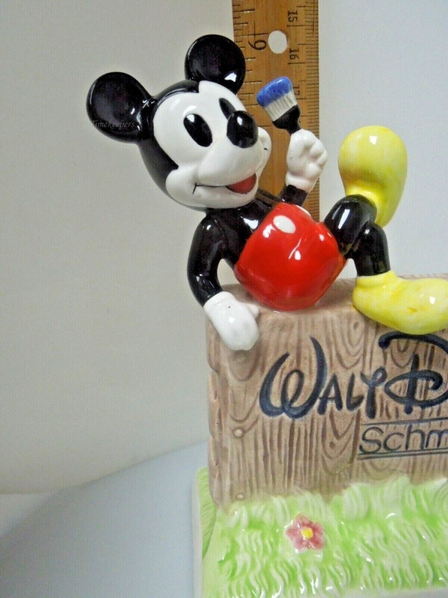 r881 Mickey Mouse Ceramic Figurine Schmid Dealer Display Sign Walt Disney Company