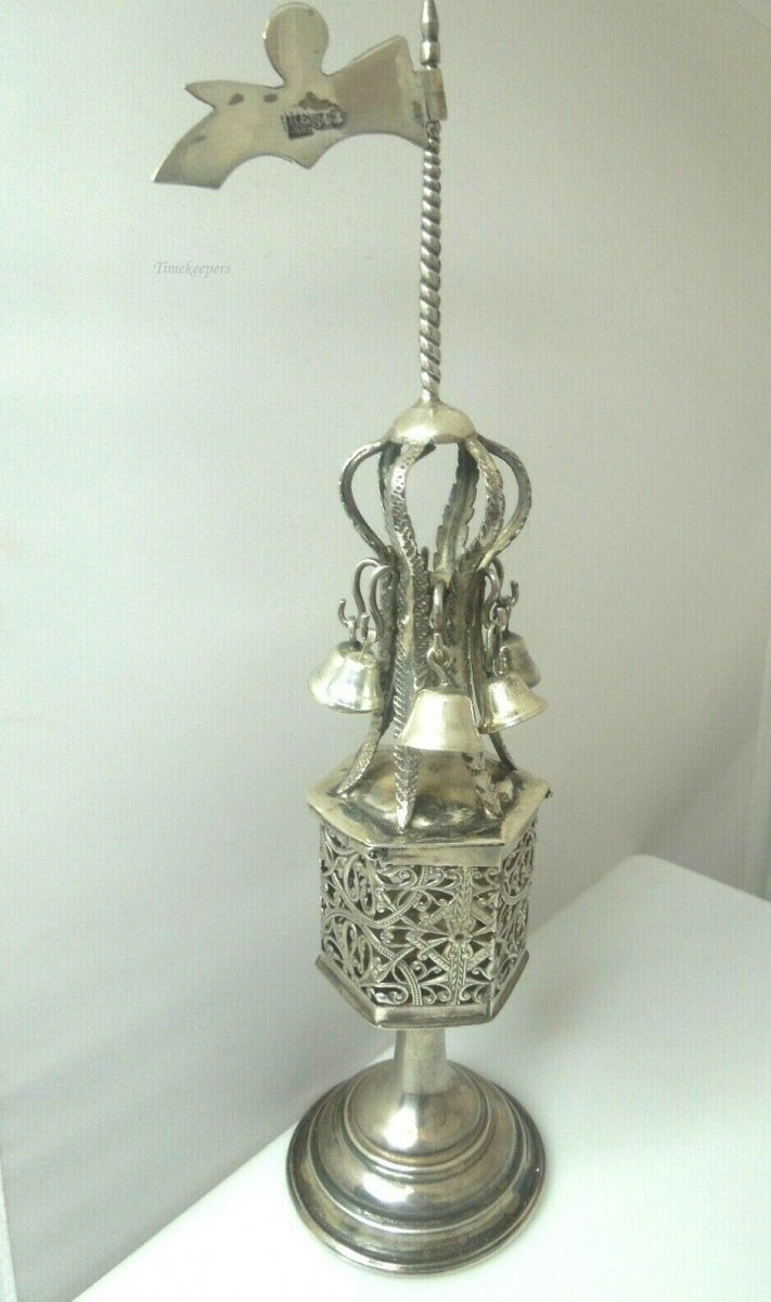 q595 Vintage Sterling Silver 1800s Spice Box Shabbat-Jewish Religious With the Bells