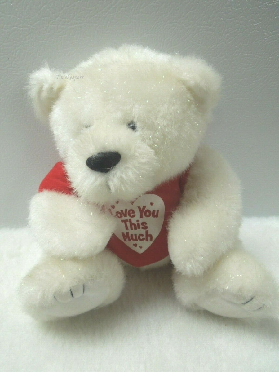 q833 Beautiful Love You This Much White Teddy Bear Lovey 9" Plush Stuffed Animal Toy