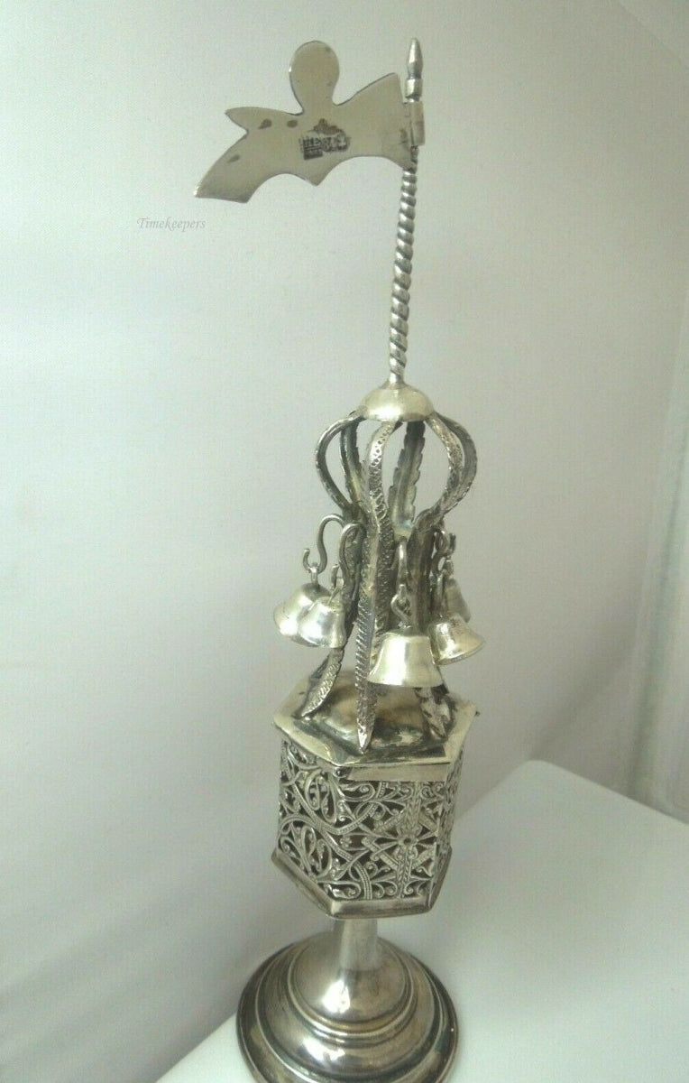 q595 Vintage Sterling Silver 1800s Spice Box Shabbat-Jewish Religious With the Bells